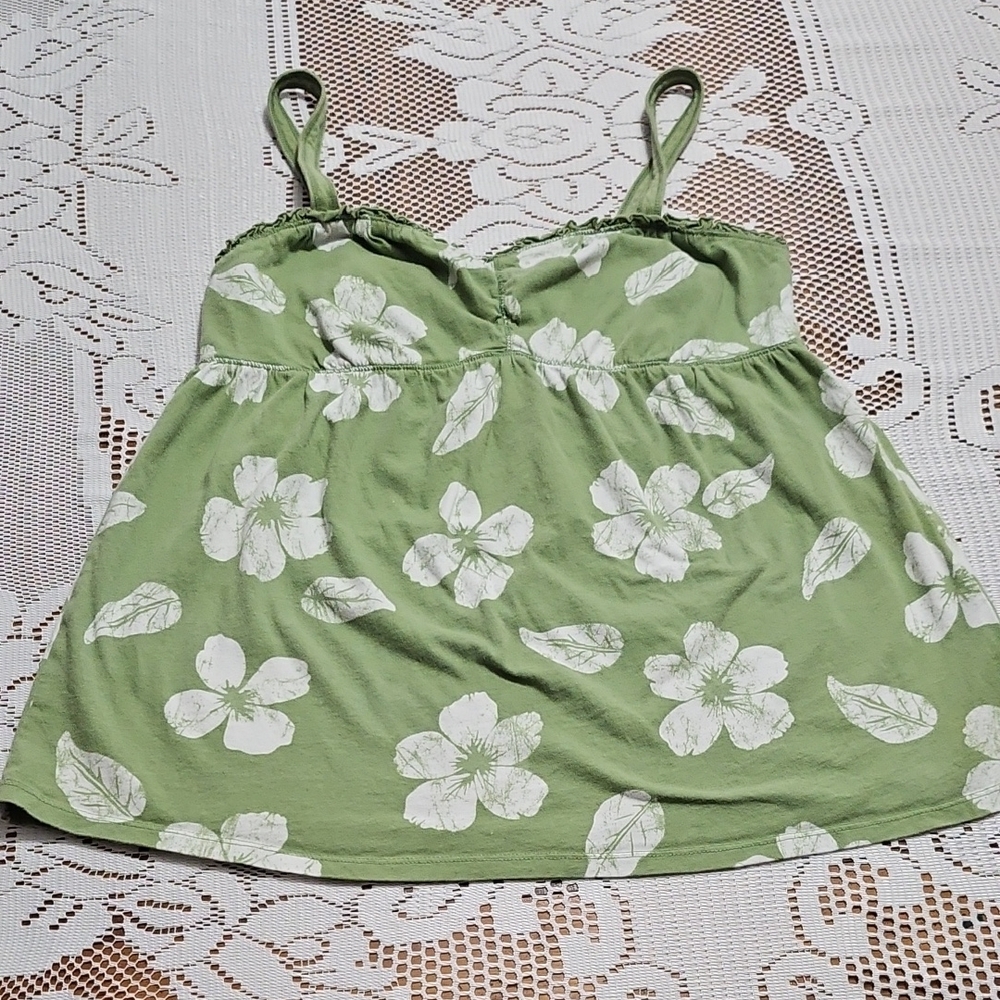 Maurices Olive Green Smocked Babydoll Top - Picture 2 of 9